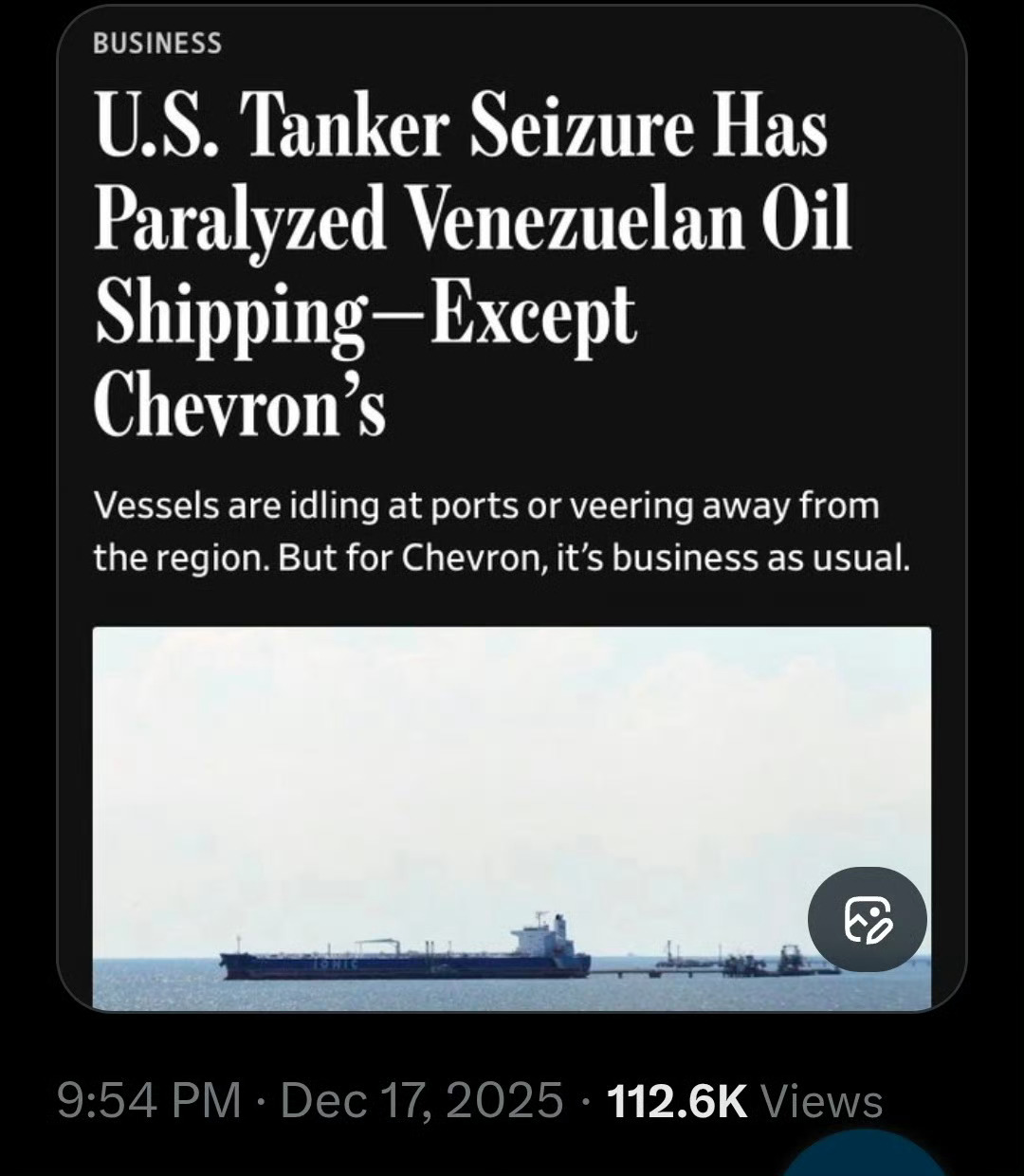 尽管美国把运往东大的油轮扣押或没收。但是，雪佛龙公司在美国政府实施各种制裁和封锁