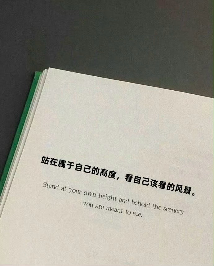 站在属于自己的高度，看自己该看的风景。 ​​​