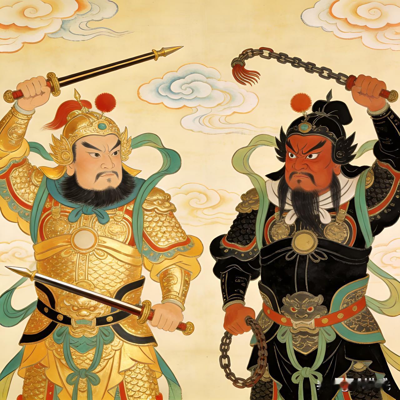 城里过年门上都贴福啊啥的，农村过年大门上要贴秦琼敬德的，大家都知道吧！

那是唐