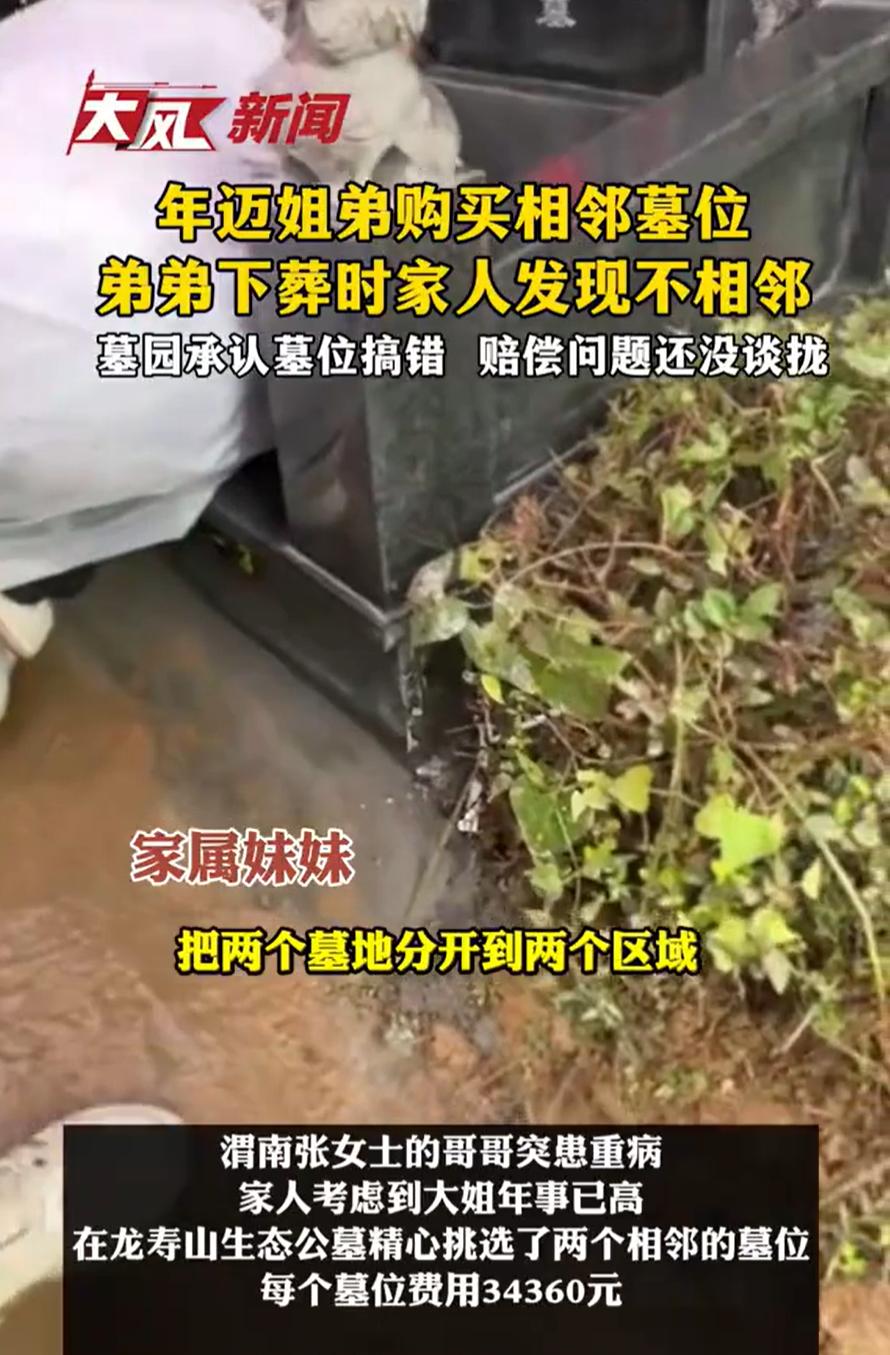 “这个错误太低级了！”陕西渭南，一家人考虑到年迈的姐弟年纪大了，就在墓园花700
