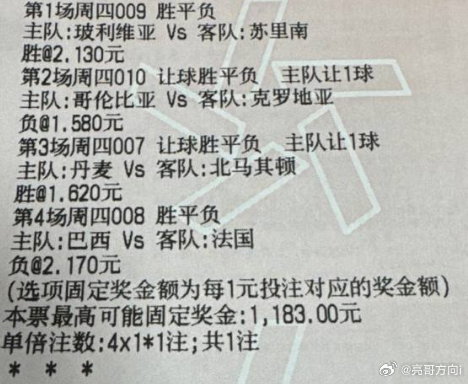 亮哥足球：今日参考实单亮哥实单参考原文：网页链接