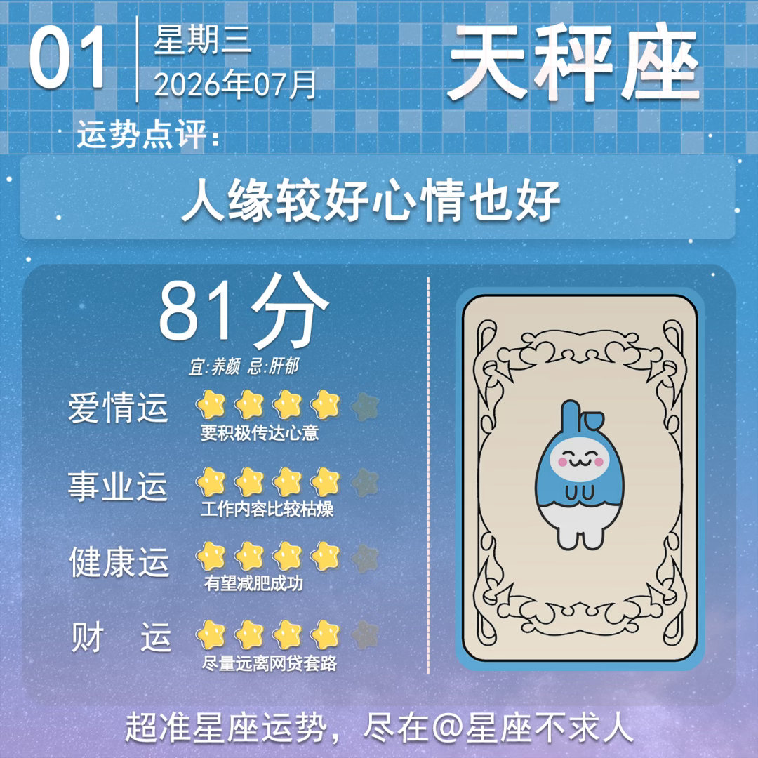 7月1日运势来了 