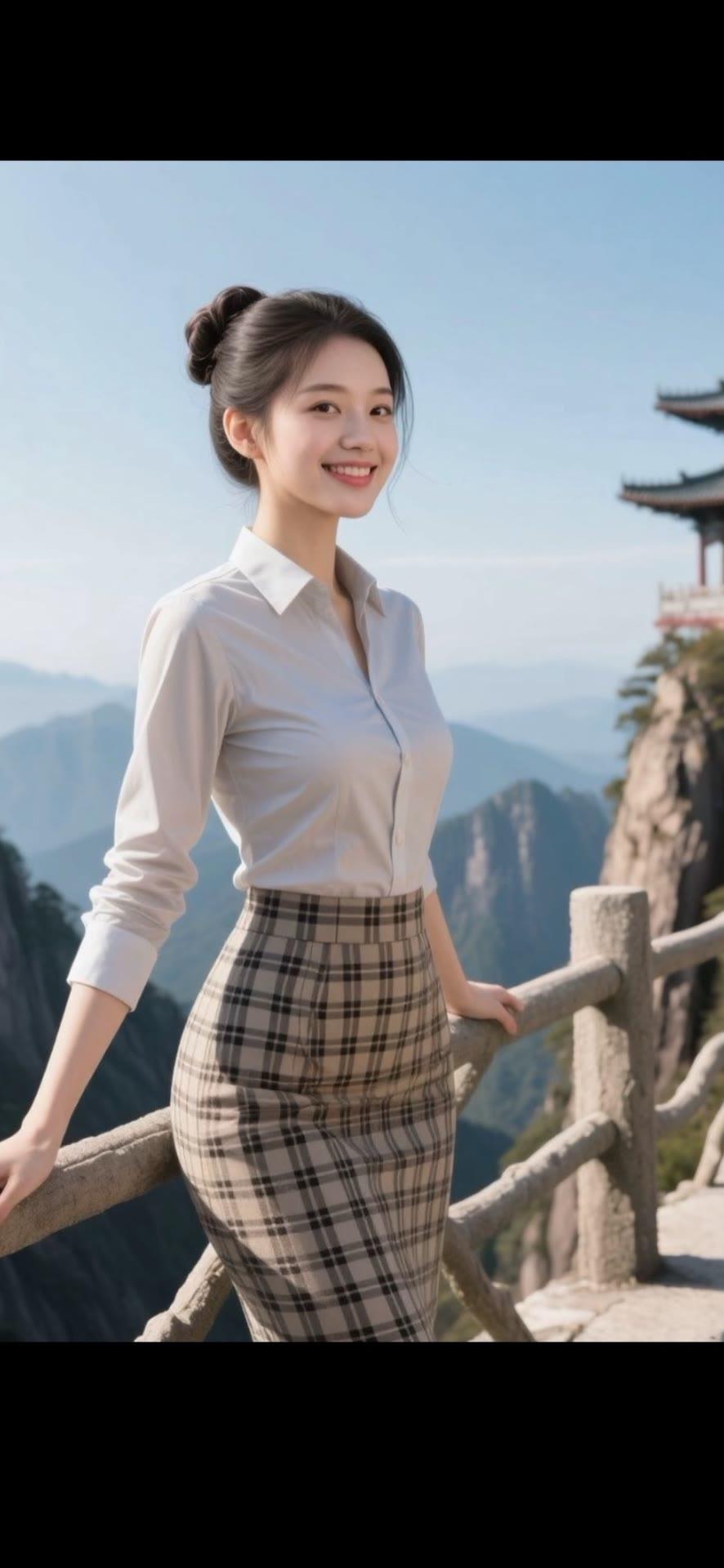 山外青山楼外楼，美人倚栏笑语休。