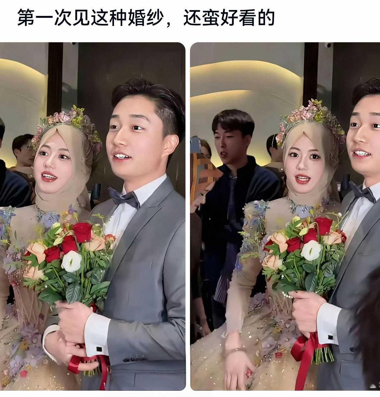 第一次见这种婚纱，还蛮好看的