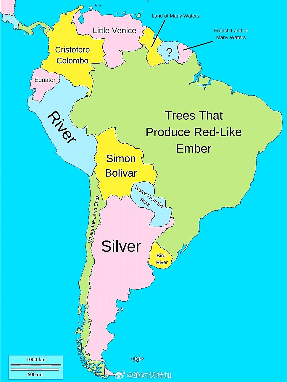 南美洲各地区最早被探险家和殖民者命名的原始意思，可真是直白啊。南美 世界历史 冷