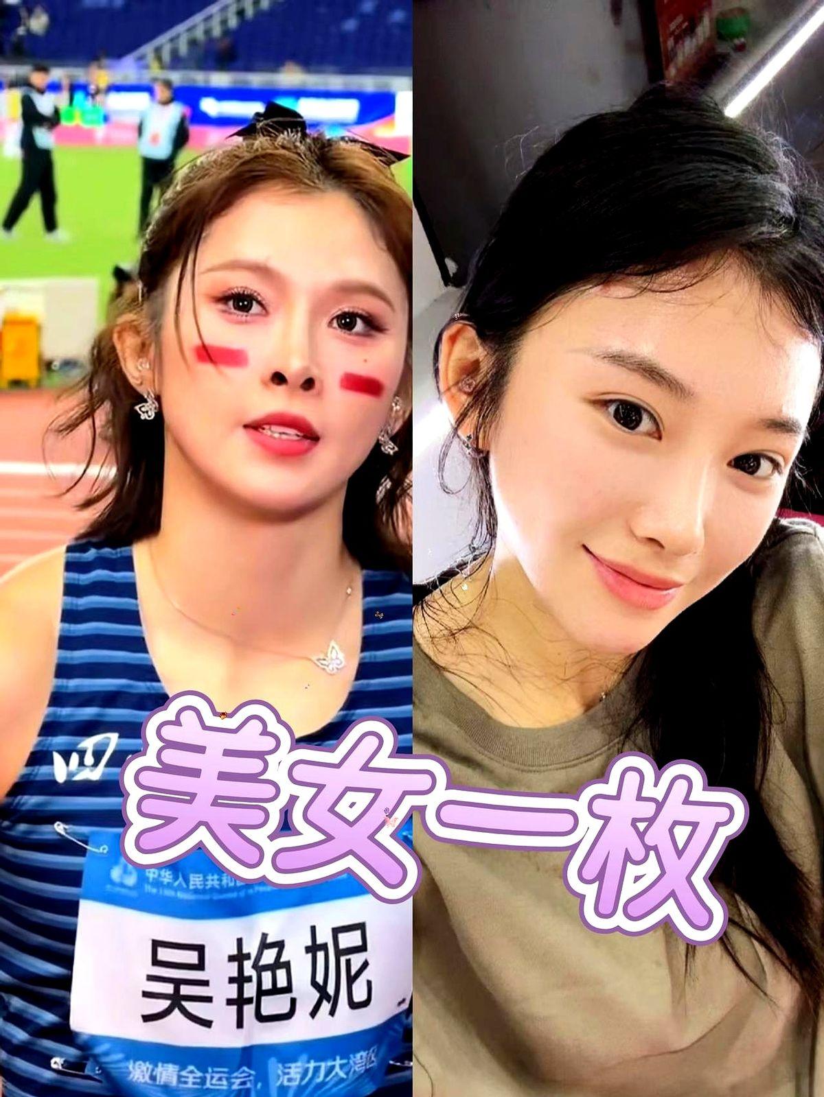 我有个朋友在北体。有幸偶遇过吴燕妮，回来第一句就说，电视上跑得多飒，真人跟芭比似