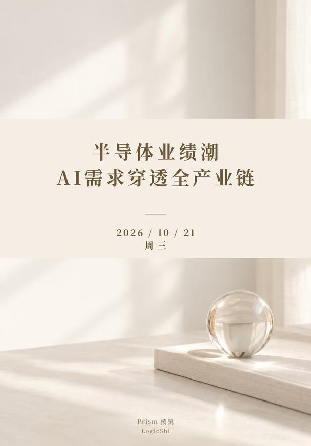 半导体业绩潮：AI需求穿透全产业链
一、半导体链条上游正在"赚钱" 1. 产业链