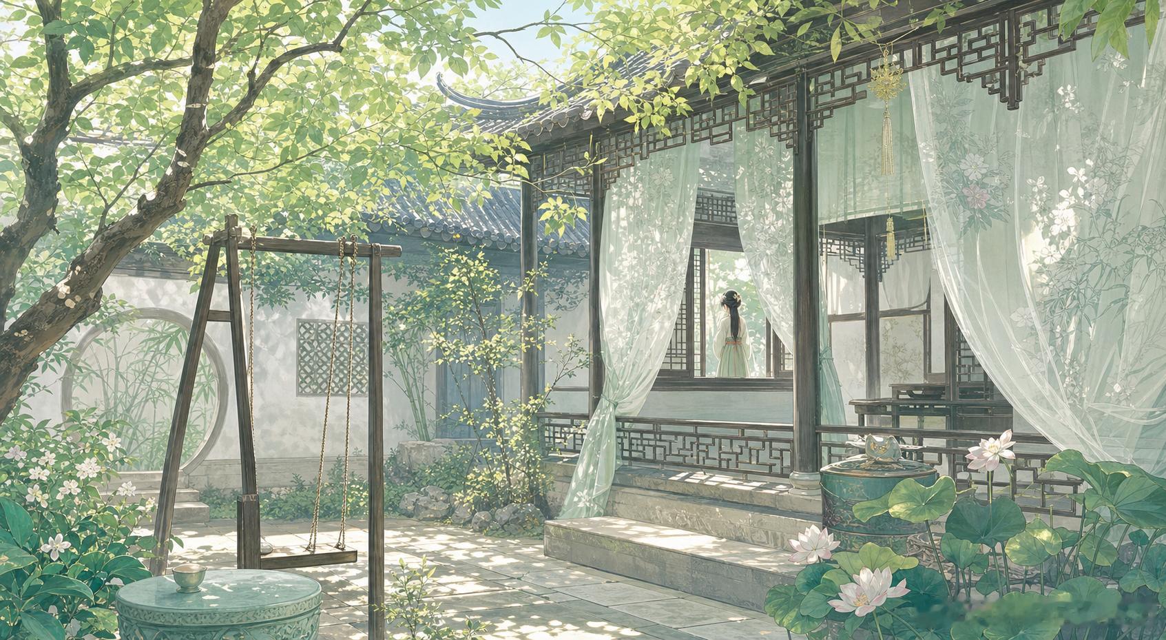欧阳修《蝶恋花·庭院深深深几许》这首词适合放在午后读，因为它写的不是突兀的大悲大