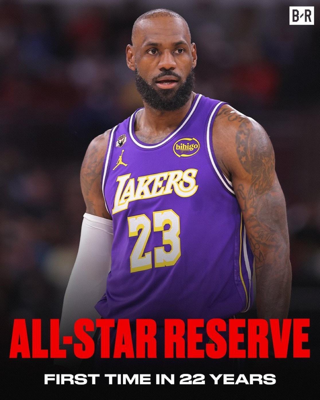 勒布朗职业生涯中首次将在全明星赛中担任替补😯詹姆斯回应连续22年入选全明星20