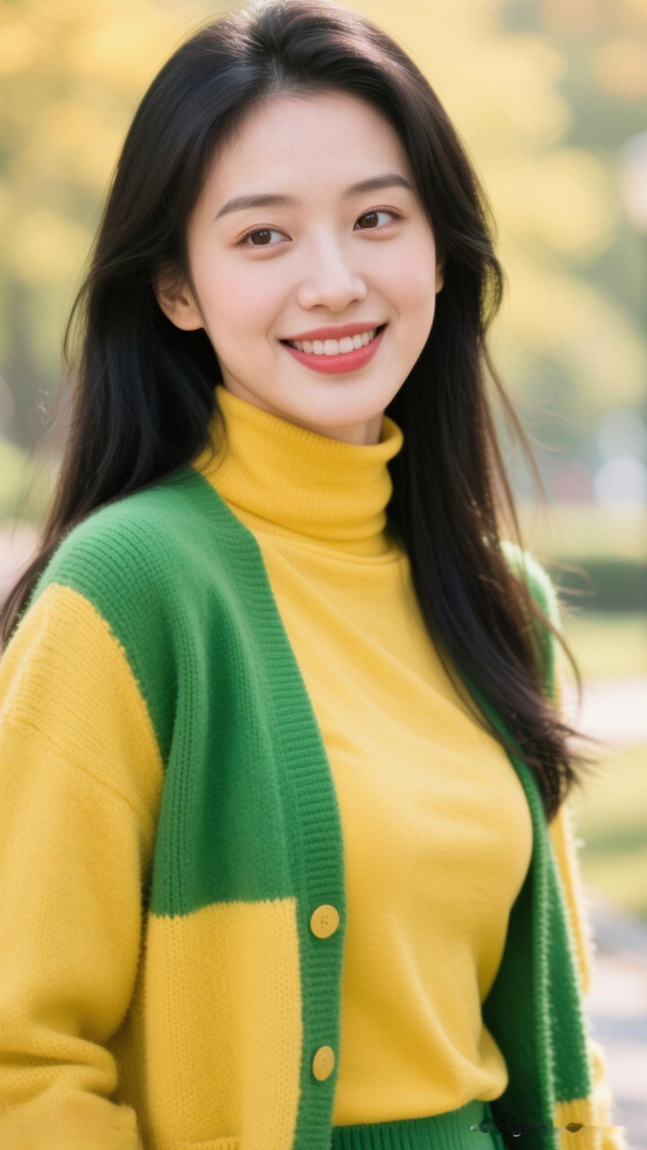 🌼 秋光把黄绿织成温柔的诗，风掠过针织的纹路，连呼吸都浸着治愈的甜。藏在诗里的