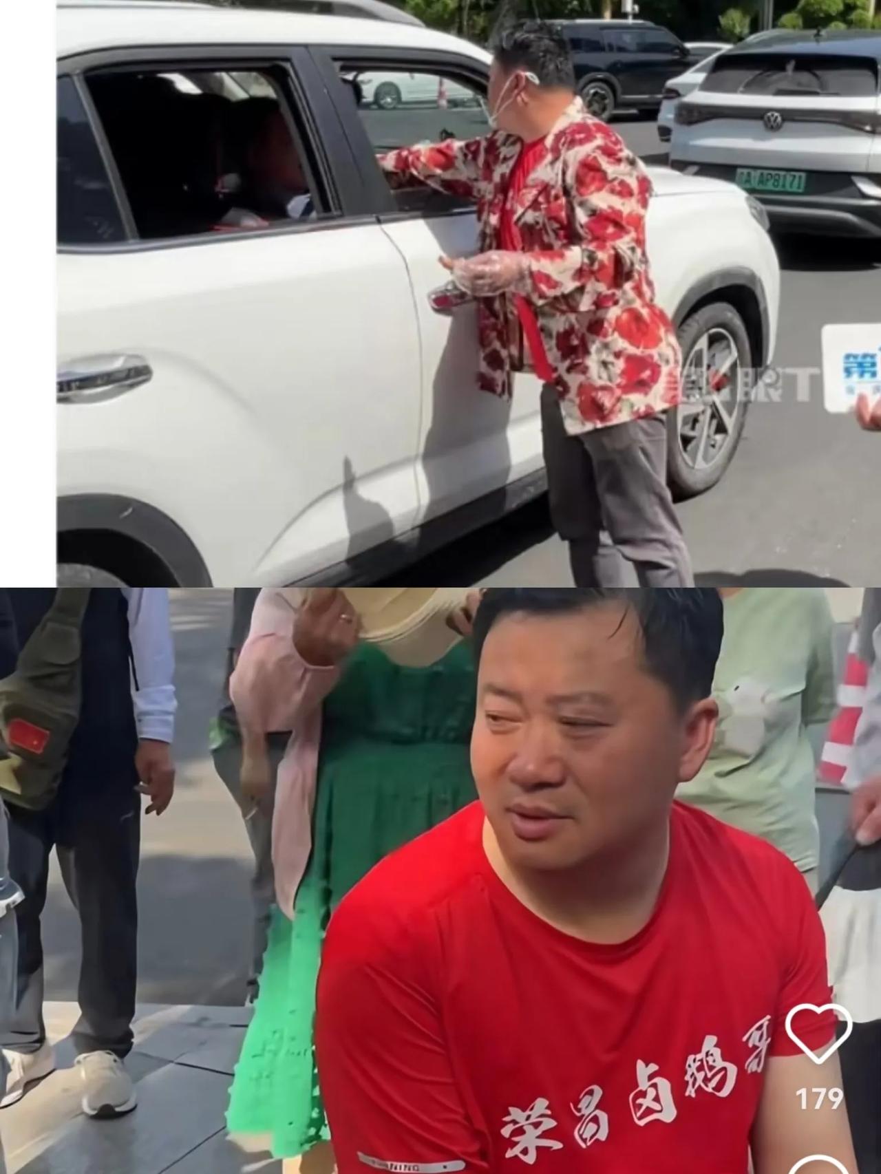 卤鹅哥火了！
卤鹅哥也累了！
卤鹅哥坐在凳子上，肉眼可见的疲惫，他的眼睛里都没有