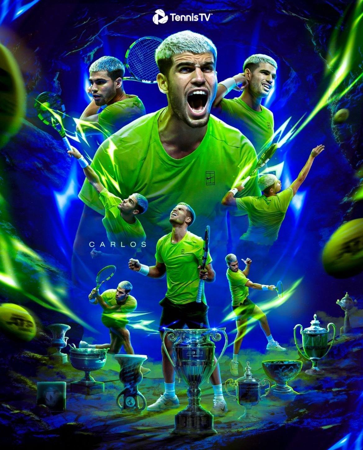 令人振奋的一年，看看阿尔卡拉斯本赛季的成绩单⚡️ 🏆鹿特丹🏆蒙特卡罗🏆罗马