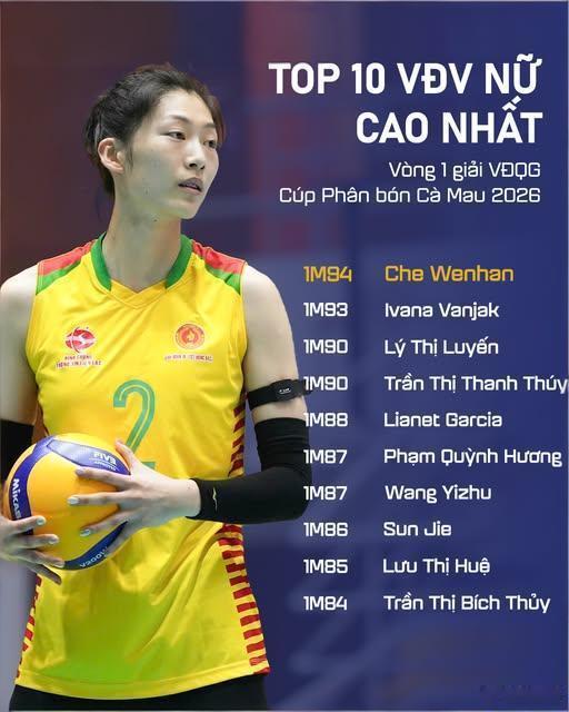 国际排坛动态王艺竹越南女排全国锦标赛第一阶段身高TOP10球员，车文涵最高 以下
