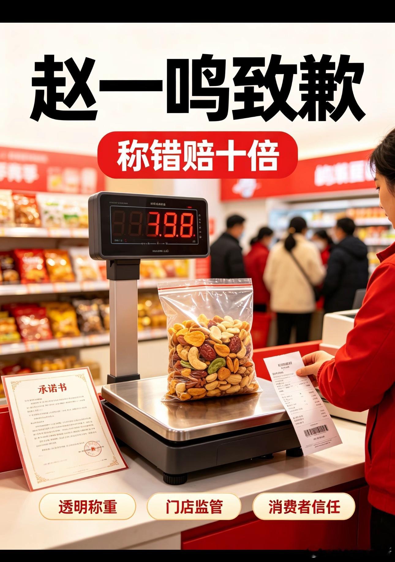 赵一鸣致歉有错敢于直面问题，拿出赔付标准是进步，但承诺容易，落地才是关键。十倍赔