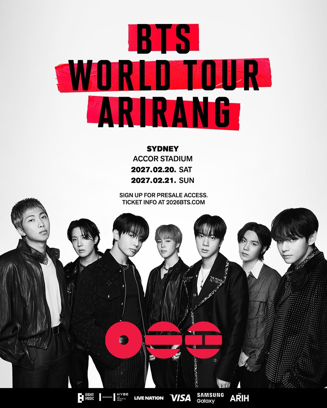 BTS将在🇦🇺澳大利亚悉尼Accor Stadium连开两场演唱会，该场馆可