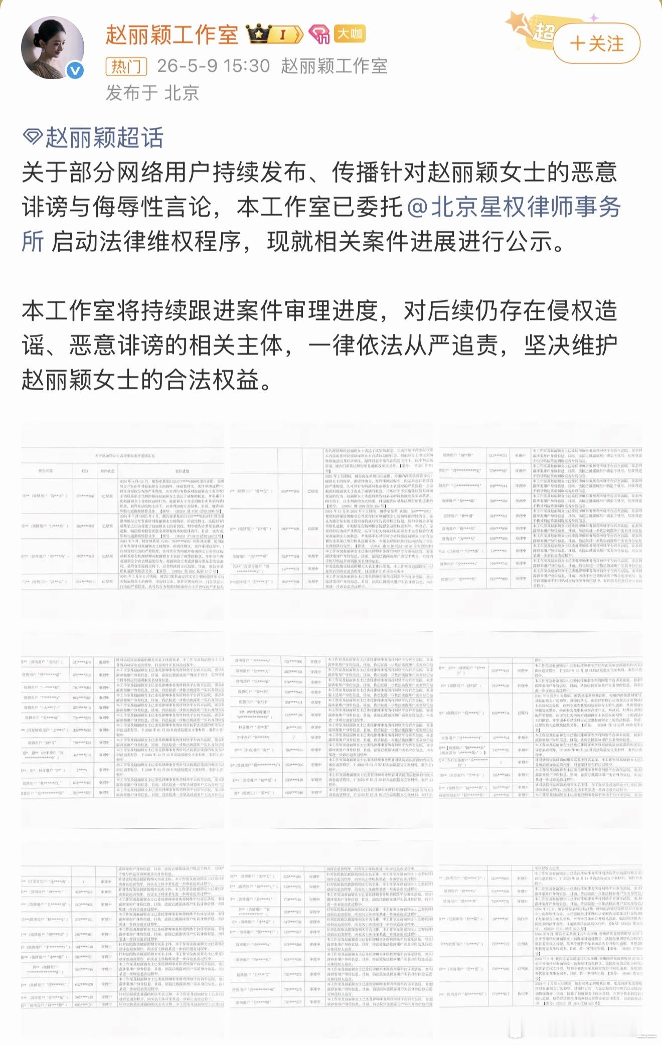 赵丽颖告黑成功，有些人不要觉得时间过去那么久就不会被追究责任了！