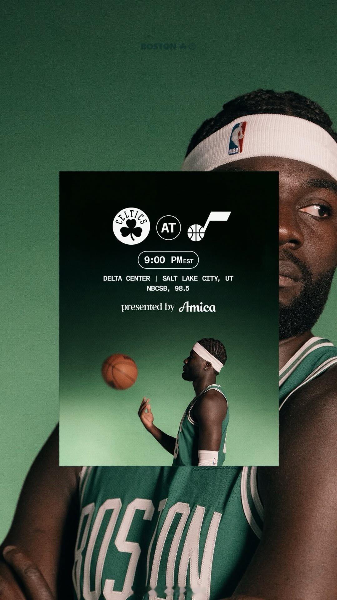 明天10点整，凯尔特人客场对阵爵士🔥上次双方交手，凯尔特人2分惜败。凯尔特人v