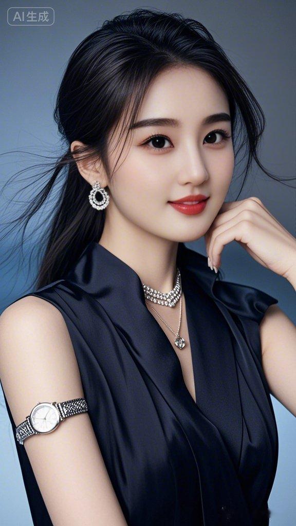 优雅黑裙搭配精致珠宝，尽显时尚魅力！