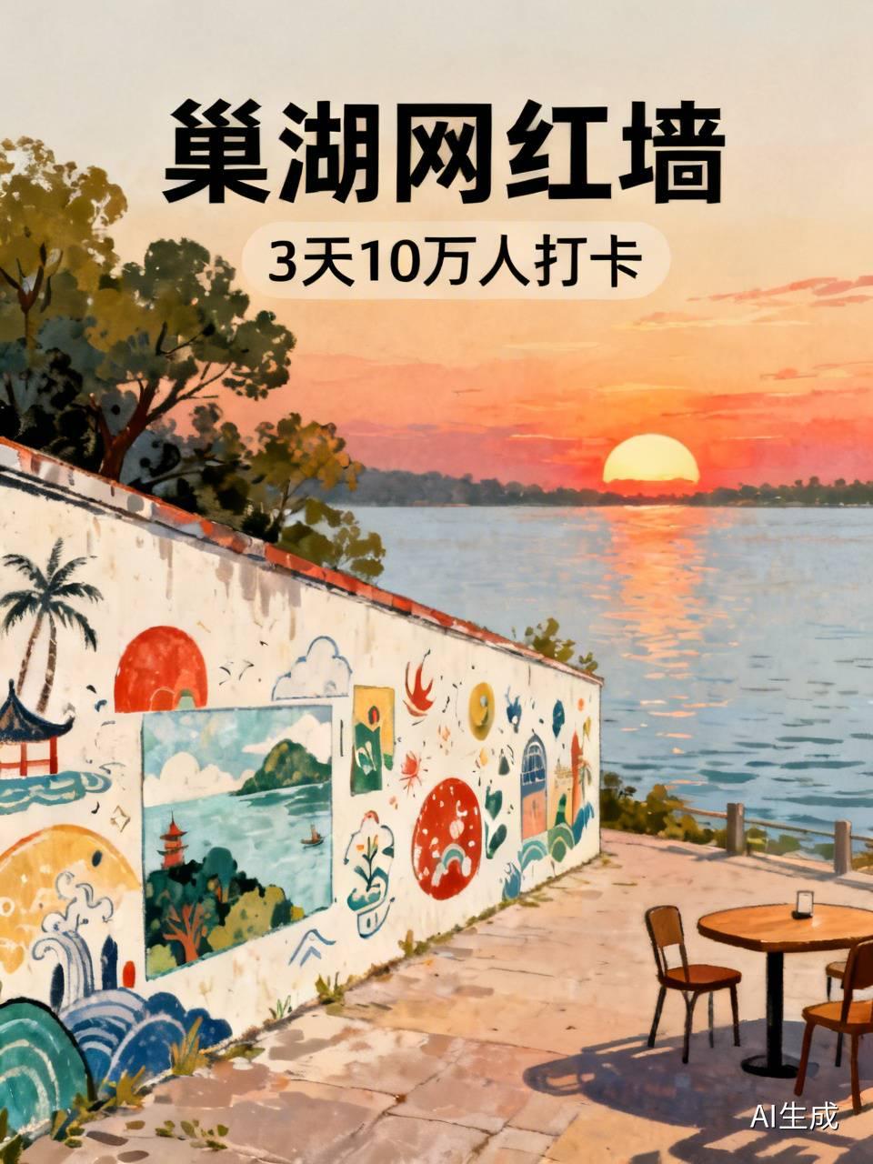 谁能想到巢湖岸边一道原本平平无奇的旧墙，3天挤来10万人打卡，直接把长临河古镇靠