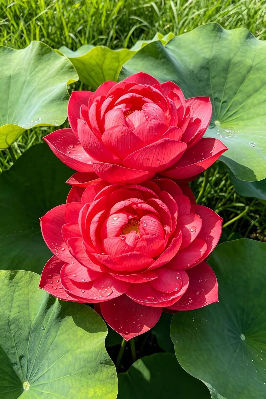 绿叶红花很漂亮
宛如一幅画卷