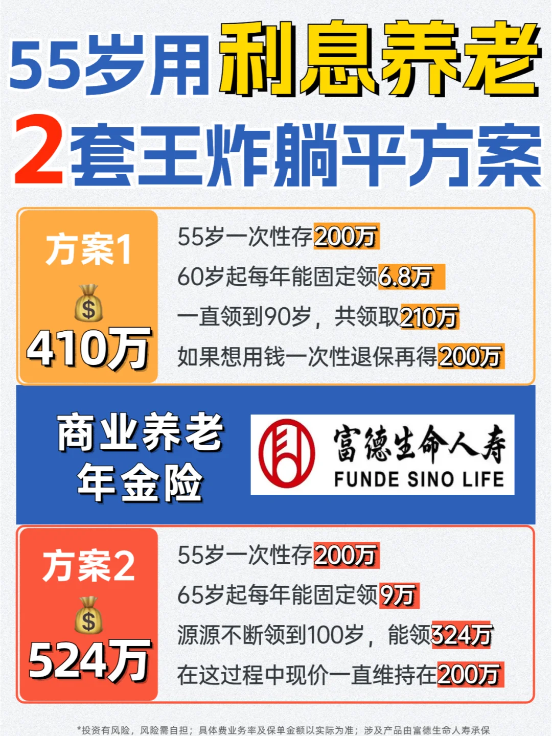 55岁用利息养老，不花本金白领300万