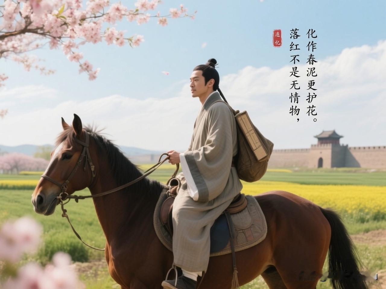 顾炎武马背读书

明末清初，顾炎武为反清复明，变卖家产，骑着一头毛驴，走遍天下。