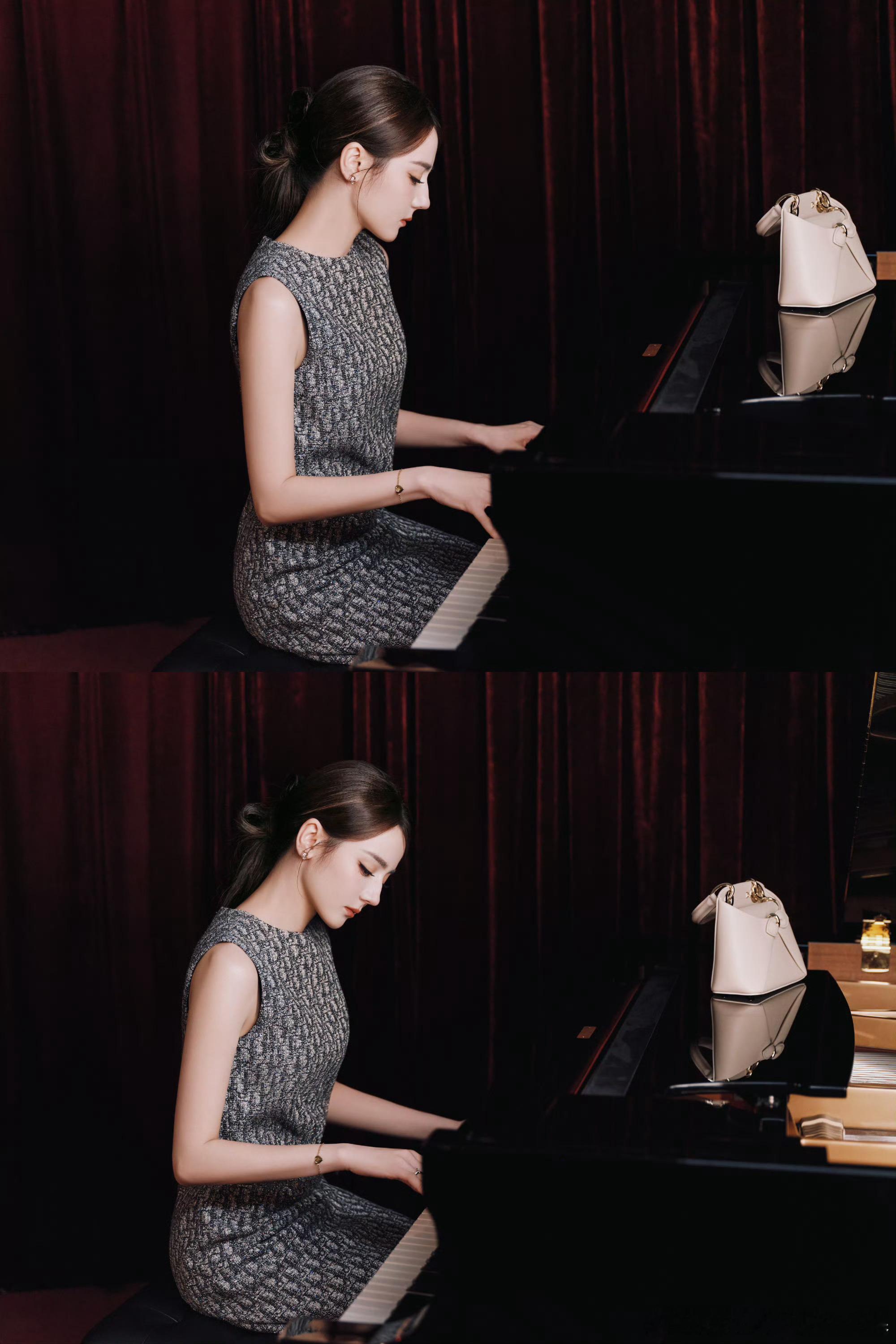 迪丽热巴钢琴家像优雅高贵的钢琴家🎹迪丽热巴女钢琴家 ​​​