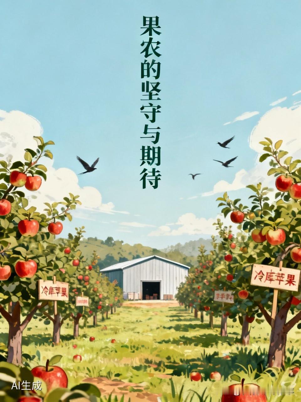 果农都在努力挣扎。
去年种出来的苹果🍎放冷库到现在还没卖，今年的套袋又开始了。