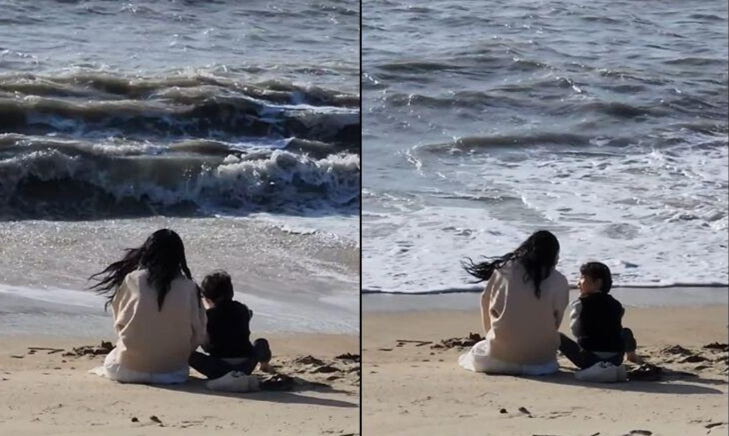 #韩国女演员救起险被海浪卷走童星#【韩国6岁童星拍戏时险被海浪卷走，女演员飞奔救