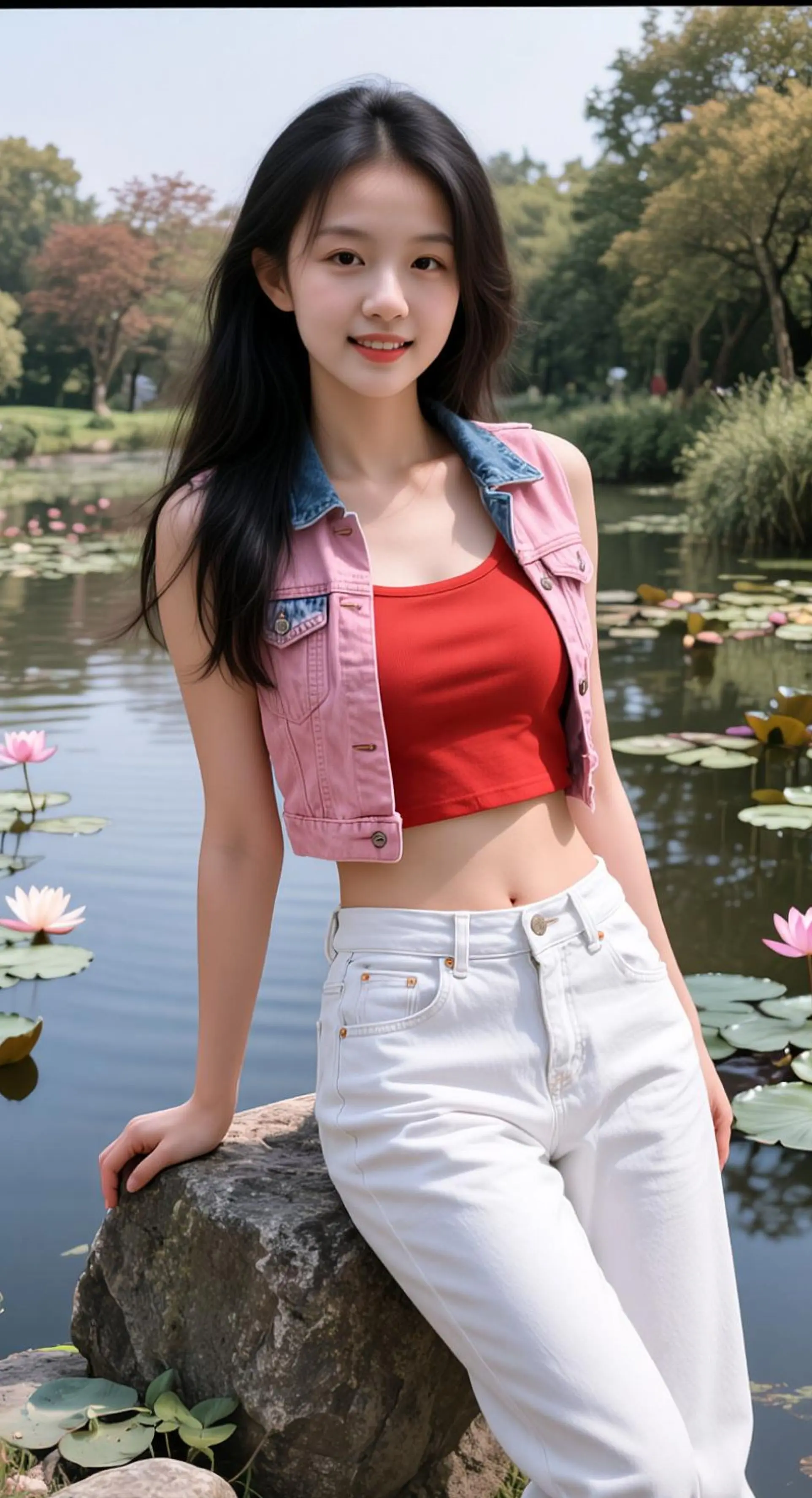 AI湖畔清新照 ai创作