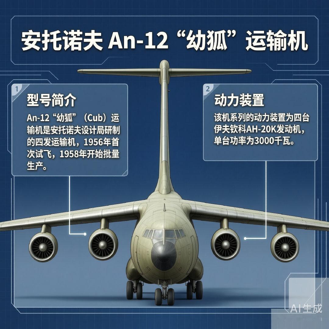军事ai新视野 俄罗斯An-12“幼狐”运输机An-12“幼狐”（Cub）运输机