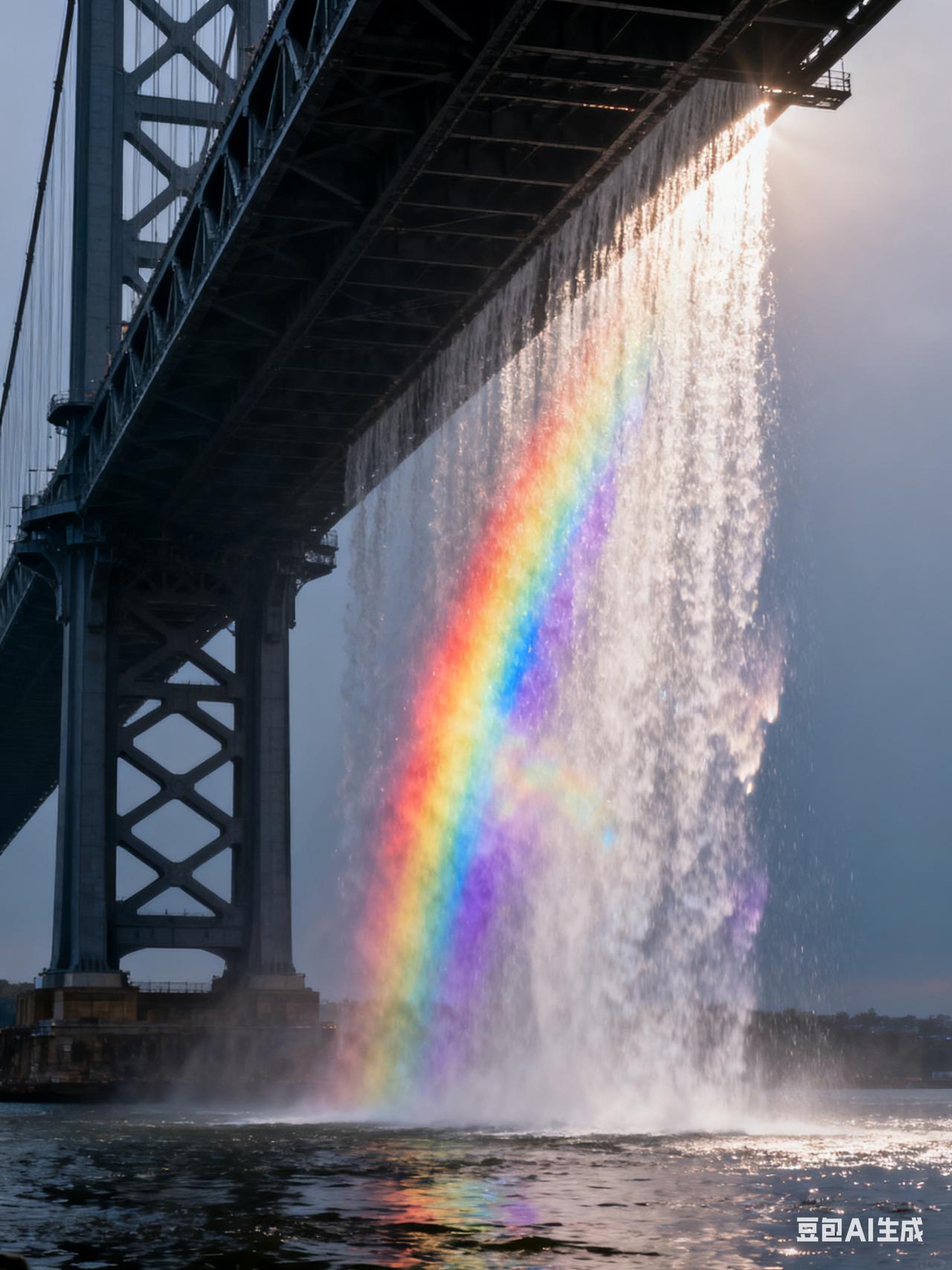 世界第一高桥的浪漫：水幕彩虹与建设者的奇迹
 
你见过世界第一高桥水幕调试时出现