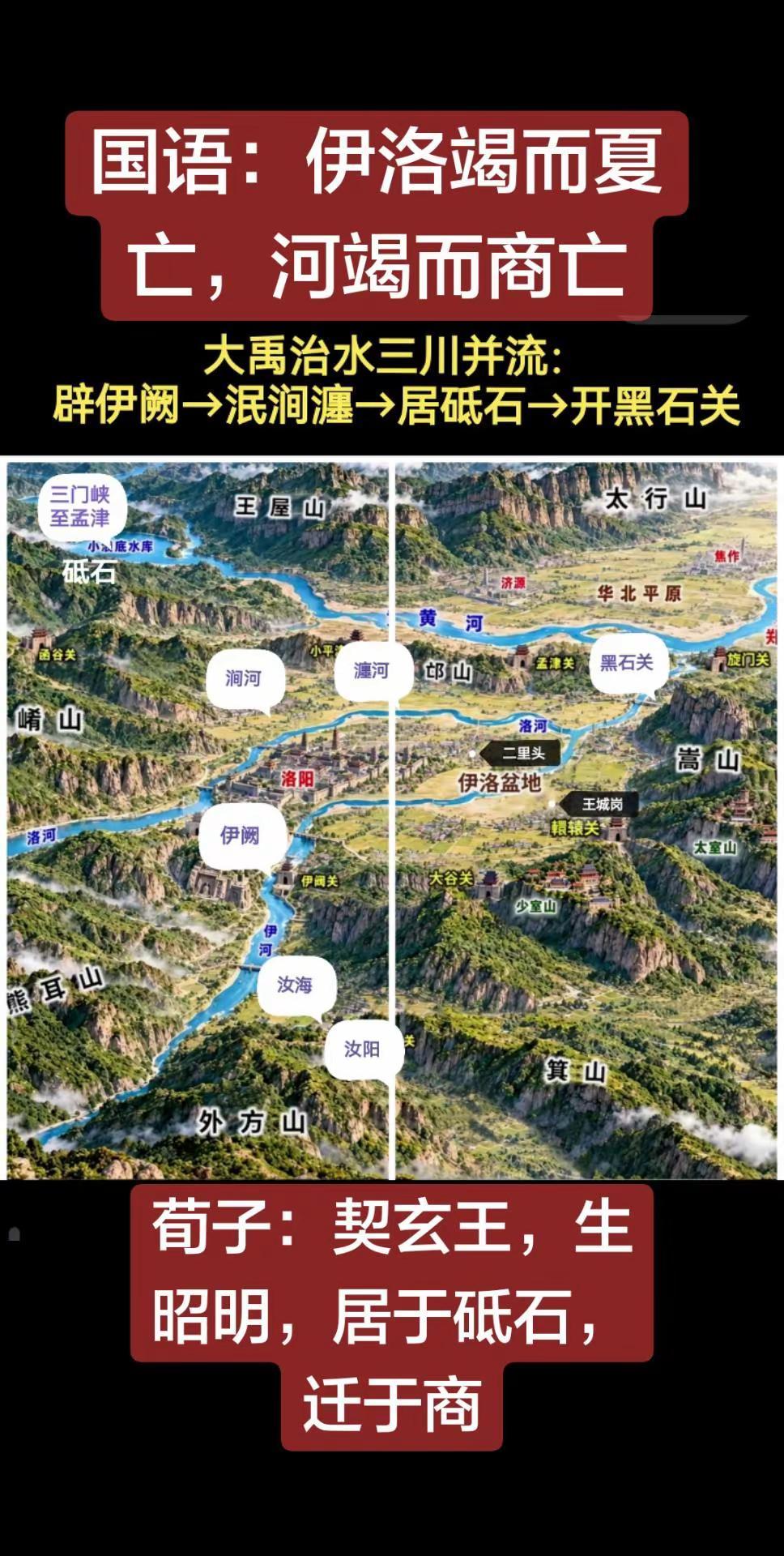 禹辟伊阚，泯涧瀍，契居蕃，昭明居砥石