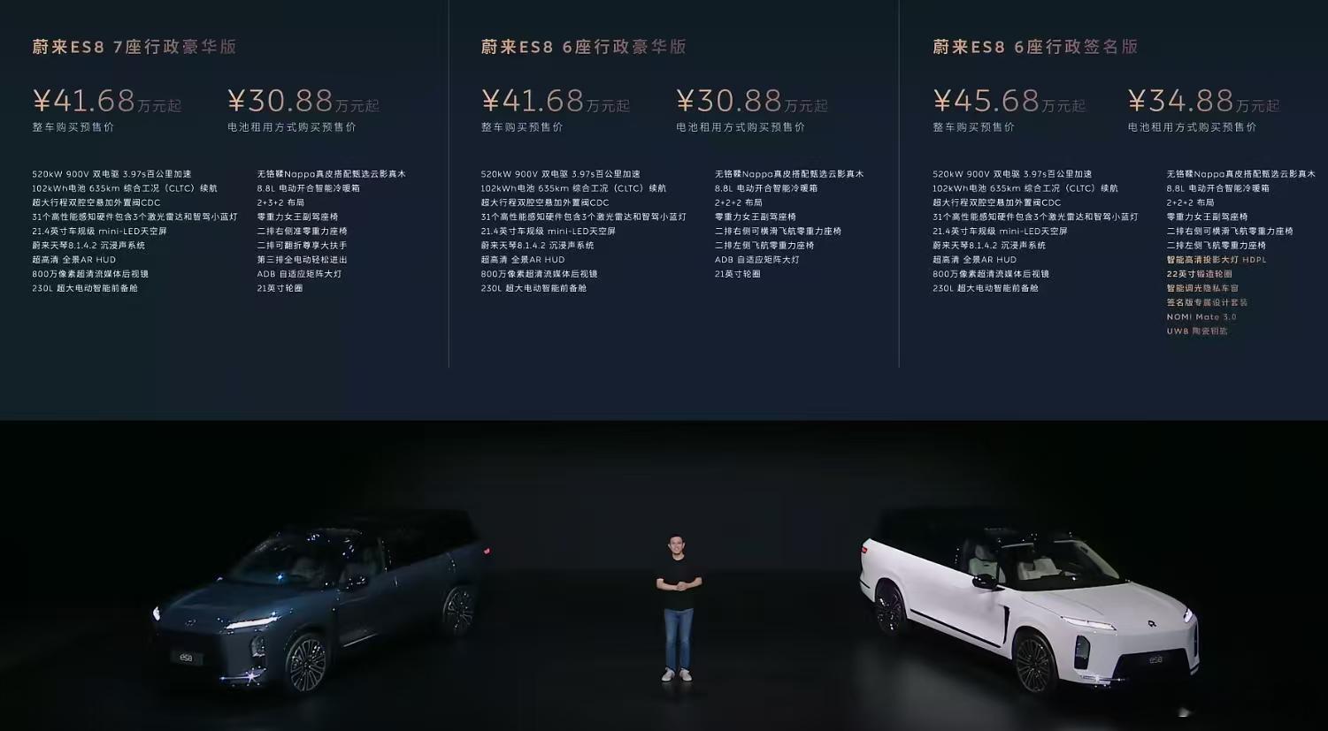 第三代蔚来ES8，向我们迎面走来。它带着决心，带着不再矜持的豪华，带着突破的空间