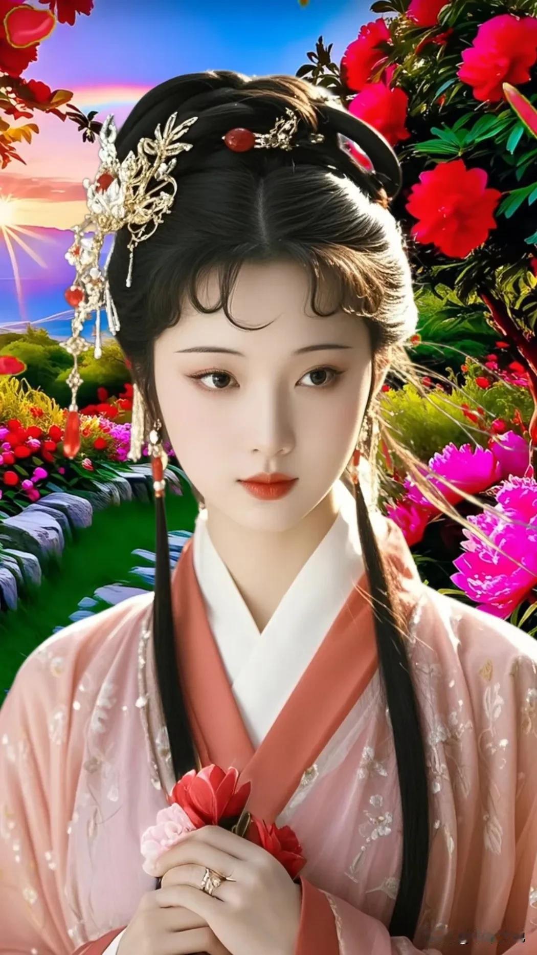 邂逅古装美人是很奇妙的体验。在灵山景区就有这样的邂逅，那些汉服美女如同从古代走来