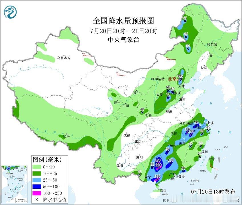【强降雨】昨晚到今天，广西到江苏一带，因为切变线影响，形成西南-东北走向的大雨-