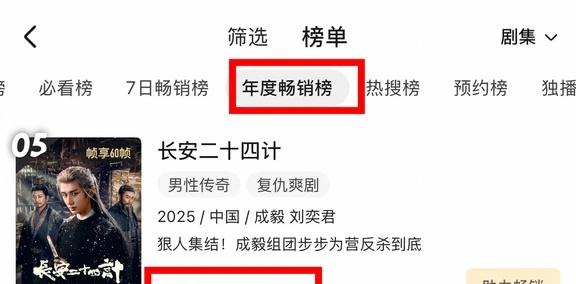仅28集成毅长安24计年度畅销第5破4100万
超级超级牛掰啊！！这部男主从头到