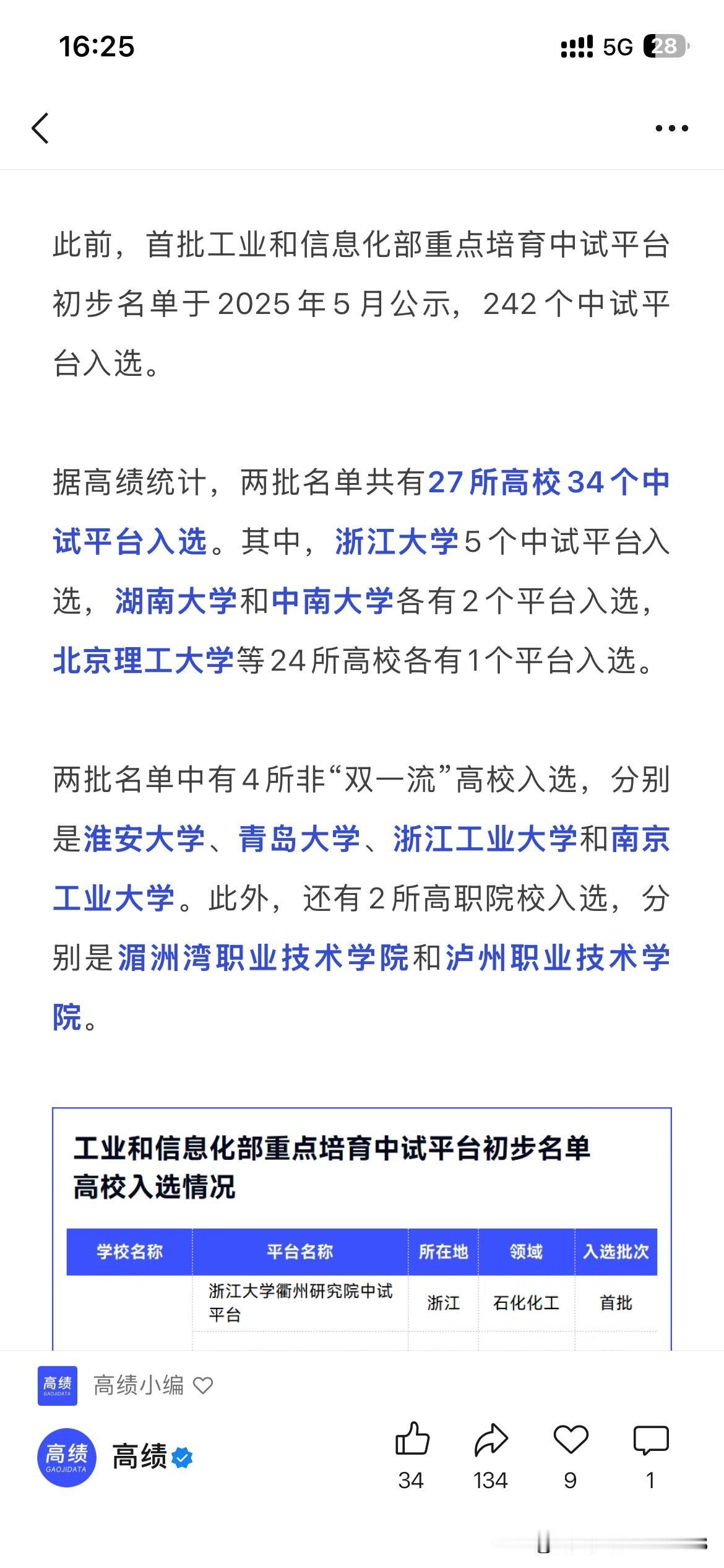 暨南大学高等教育建设取得显著成果，暨南大学新平台正式入选，工业部中试平台名单将进