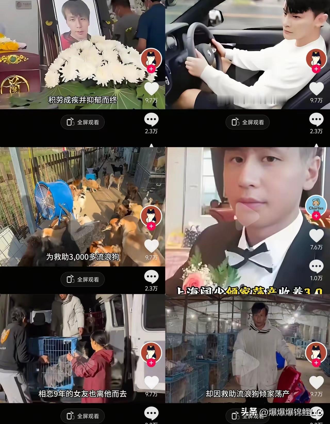 上海那个千万富豪郁雷鸣走了，才46岁。

真不是败家，是被3000条流浪狗硬生生