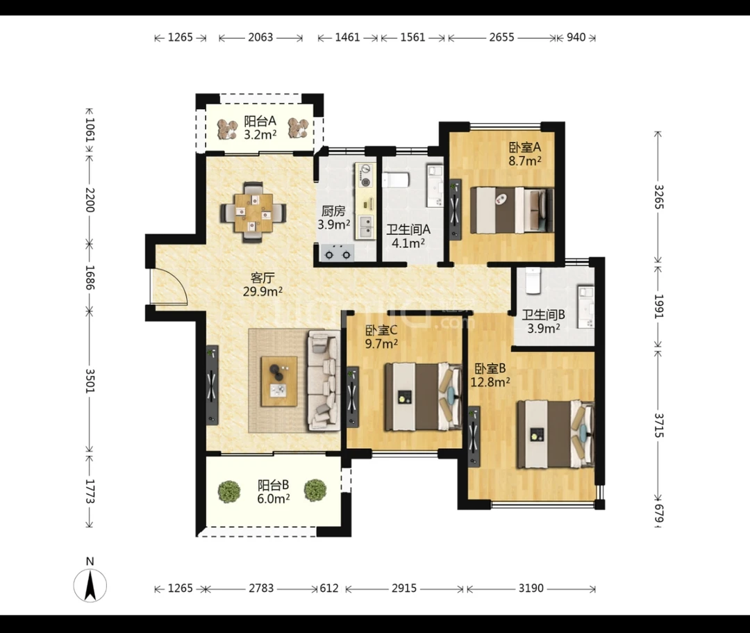 看看这个户型觉得可以不