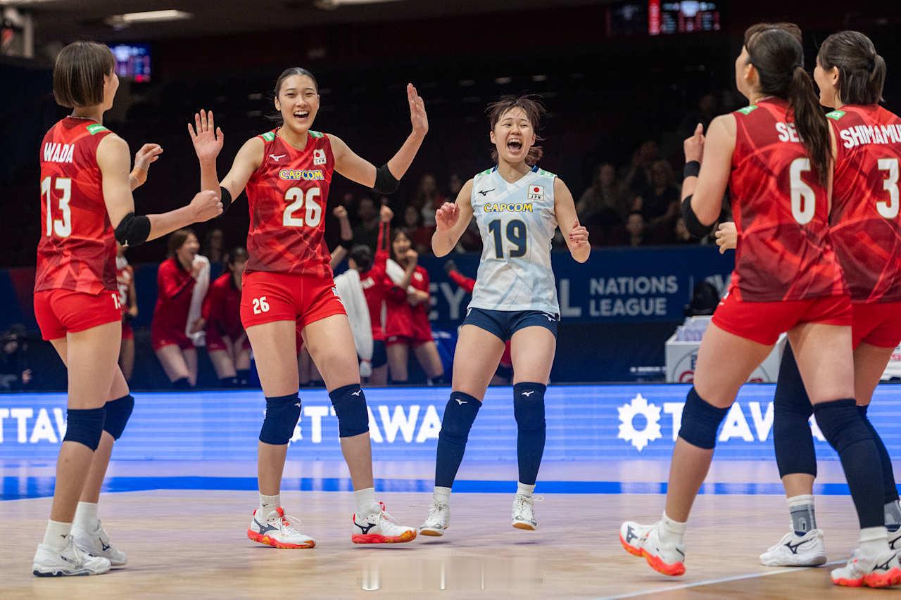 【国家女排联赛日本零封多米尼加 四战全胜不失一局】2025世界女排联赛国家排球联