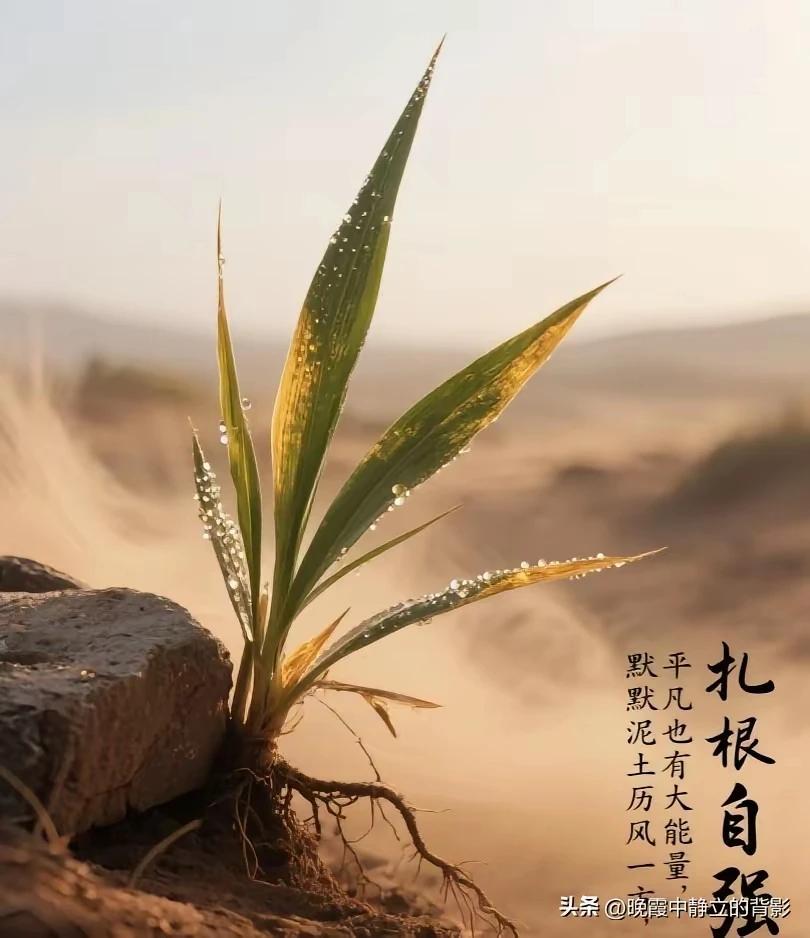 扎根泥土历风霜，
默默无言守一方，
平凡也有大能量，
野火不尽春又长。