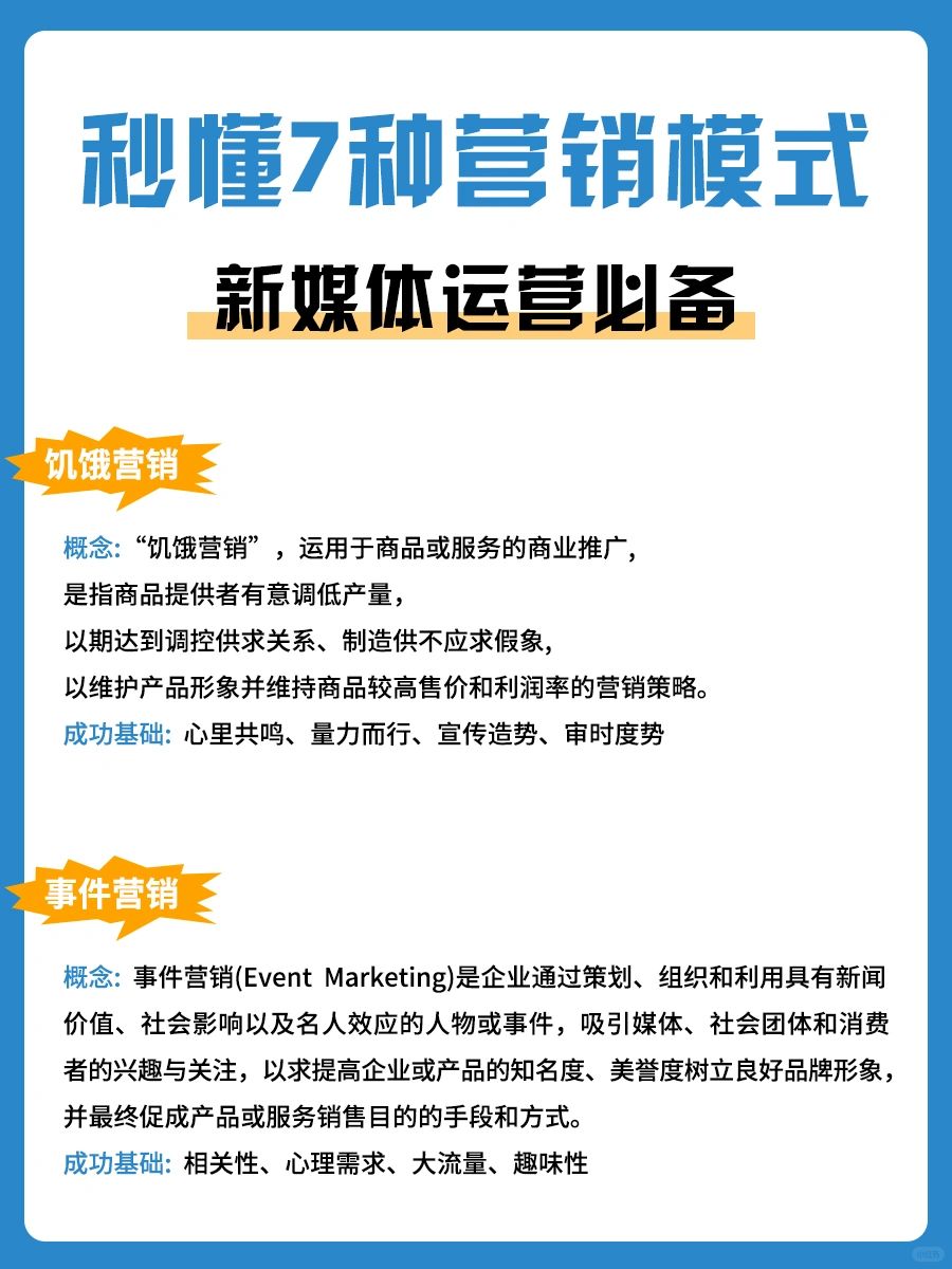 🔥秒懂🌟7种营销模式