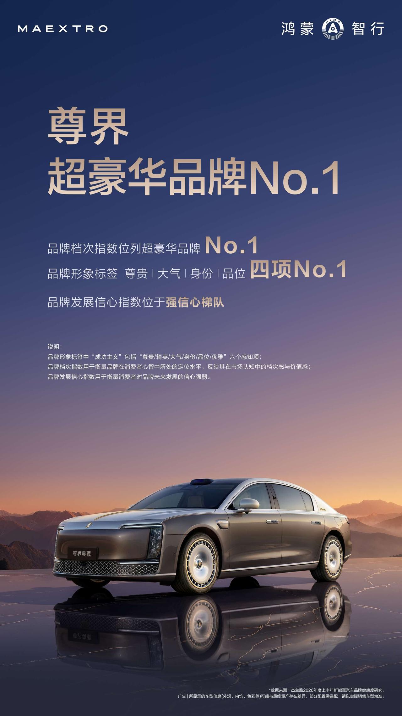 大尊又实力出圈了！杰兰路最新报告，尊界在成功主义四大标签全部第一，分别是尊贵、大