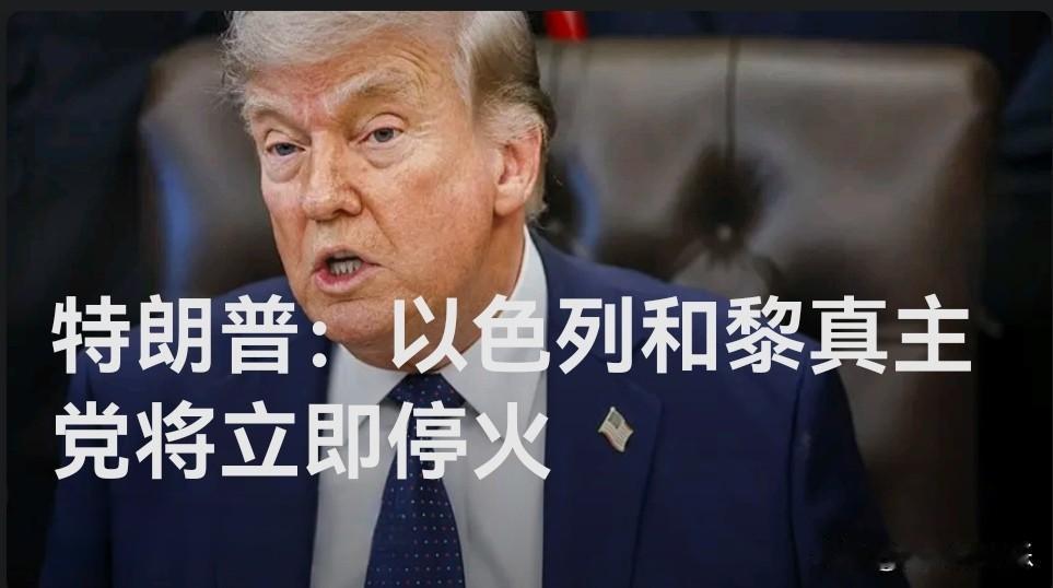 特朗普：以色列和黎真主党将立即停火

   据外媒报道当地时间6月1日，美国总统