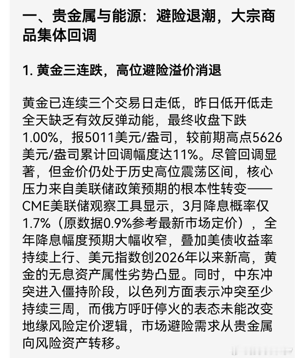 黄金下挫原油大跌，美股科技领涨+中概普涨，A股反弹窗口开启全球资产市场昨夜迎来剧