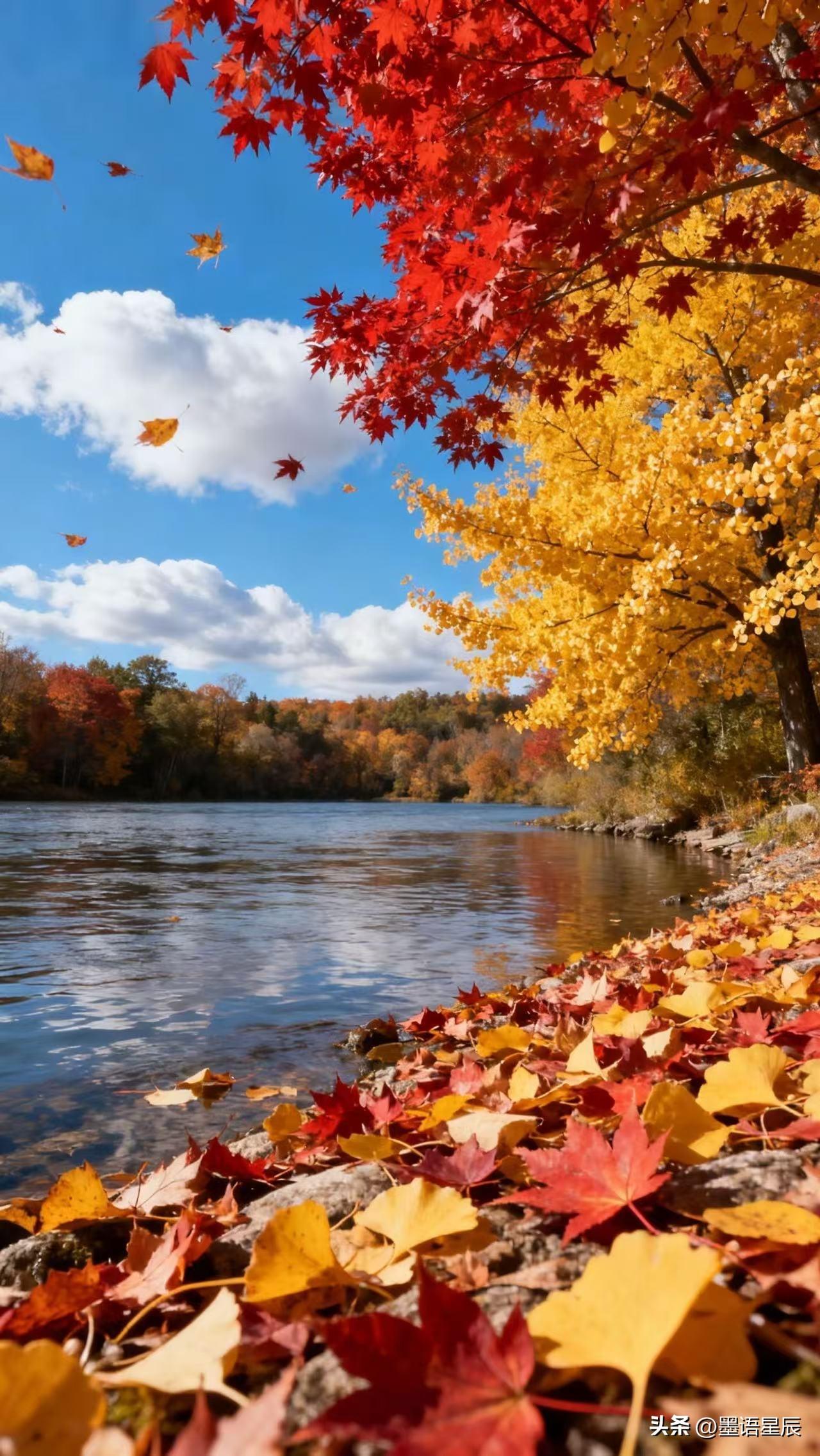 秋光正好，半生绚烂随秋风轻轻散了。

诗行在光阴里淡了墨，繁华被岁月暂搁在一旁。