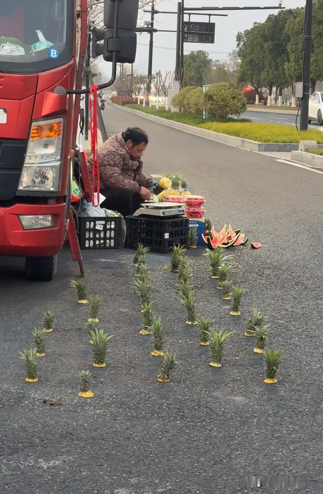 🍍菠萝头大军
笑死我了师傅今天杀了几个菠萝。
 卖水果的大哥应该来套个圈，3块