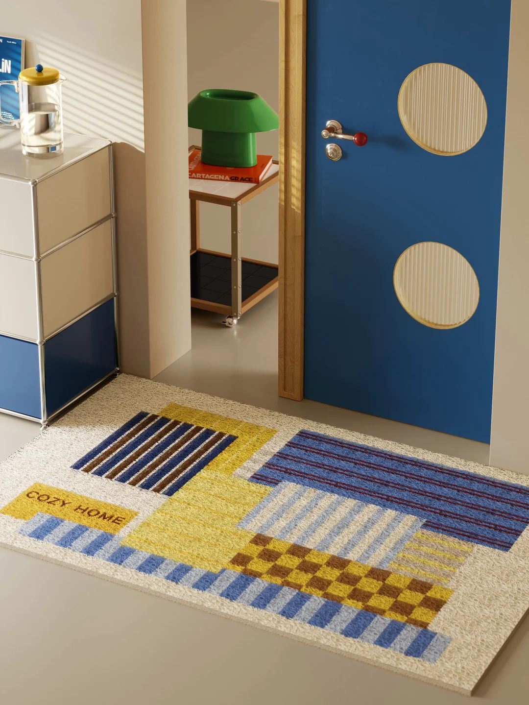 Navycore拼色地垫｜打造中古玄关的清爽感