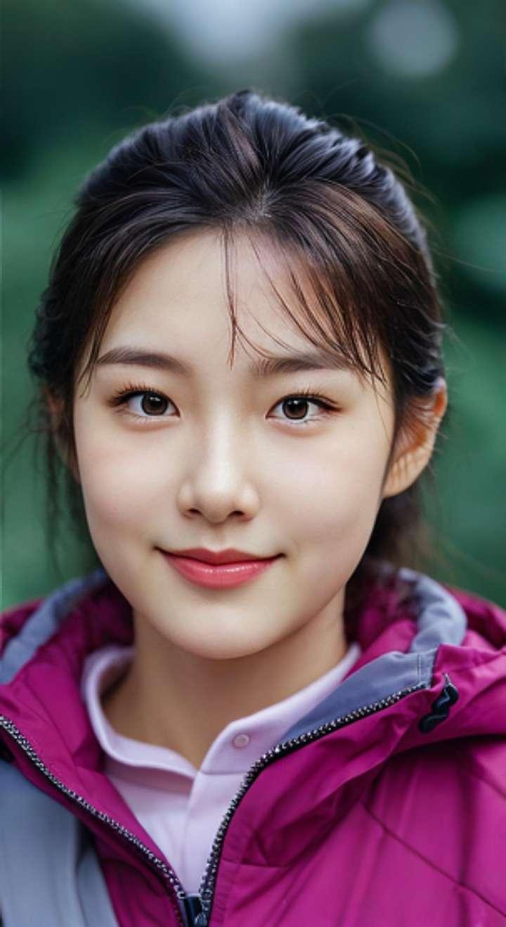 AI扩图 AI冲锋衣甜微笑